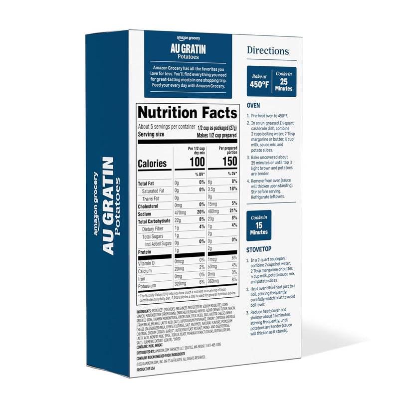 Amazon Grocery, Au Gratin Potatoes, 4.7 Oz (Previously Amazon Fresh, Packaging May Vary)
