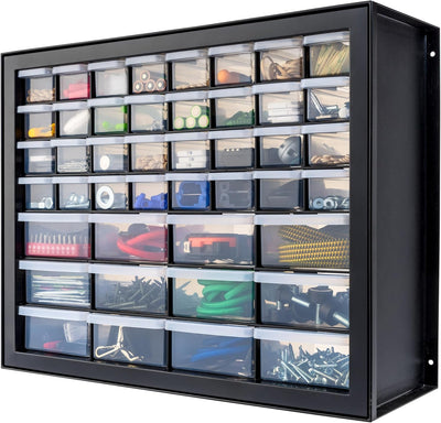 IRIS USA Screw Tool Organizer Small Parts Cabinet Chest, 44-Drawer Hardware Electronics Nuts Bolts Storage Drawers Organization Toolbox Garage Craft Business Teacher Beads Scrapbook Art Hobby - Black