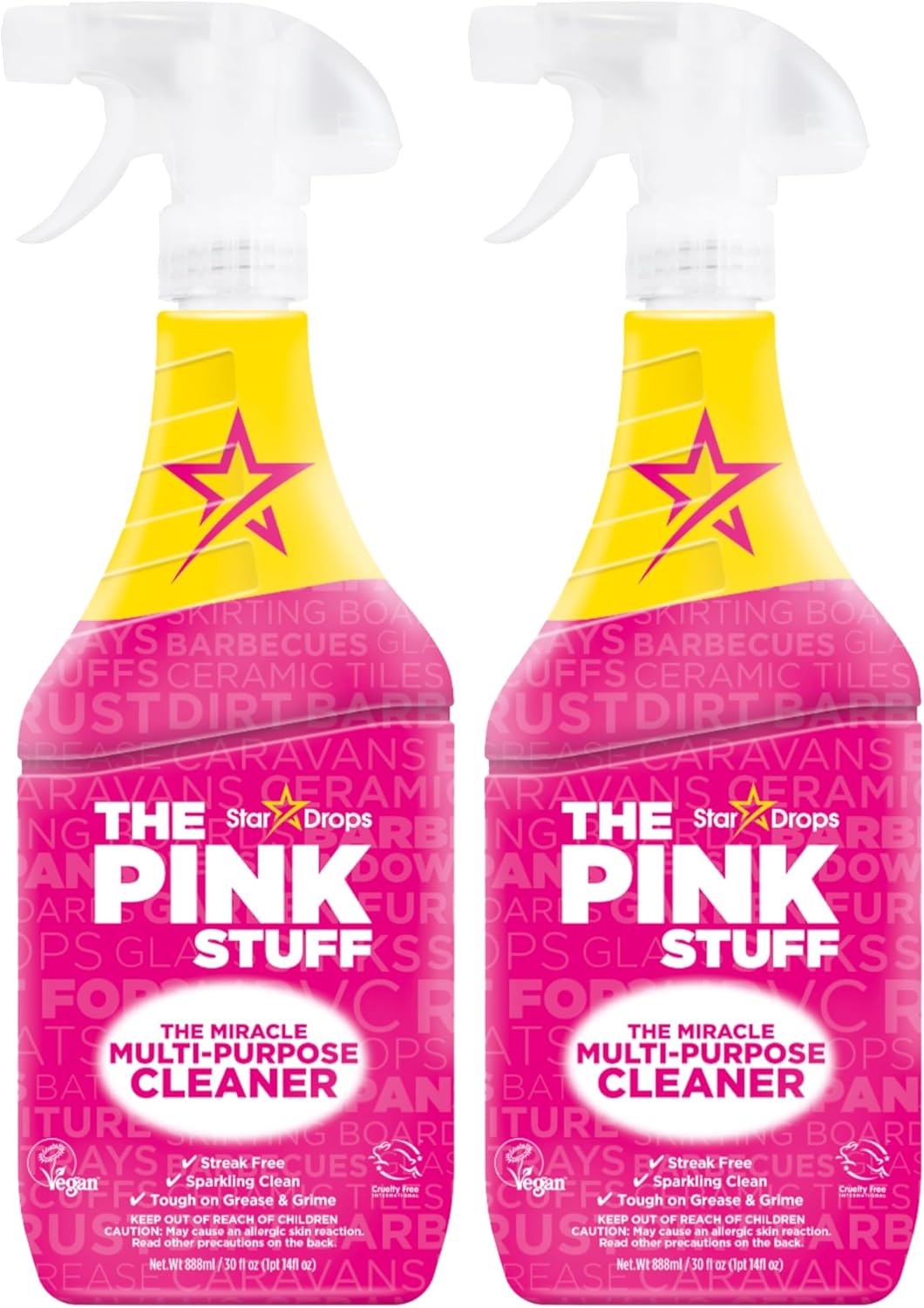 Stardrops The Pink Stuff Miracle Multi-Purpose Cleaner – Removes Grease, Grime, and Stains on Kitchens, Bathrooms, Floors, and More, 25 fl Oz