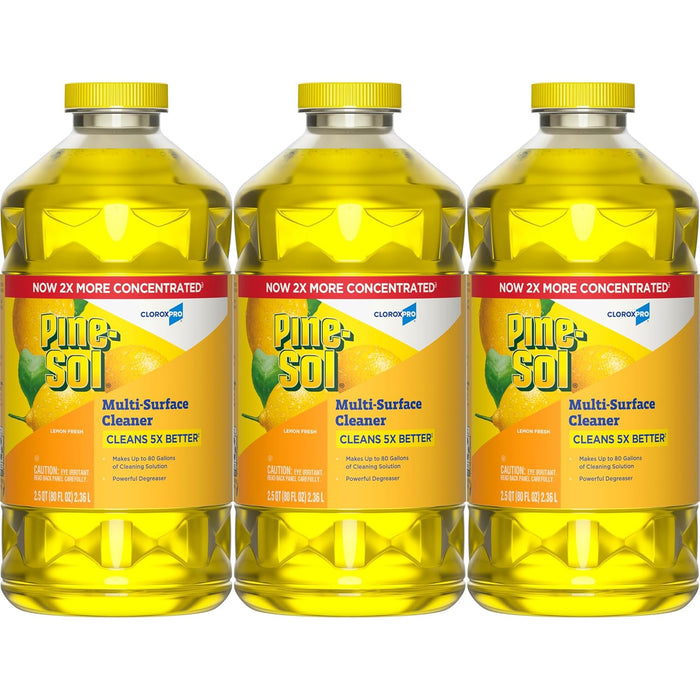 Pine-Sol Multi-Surface Cleaner, CloroxPro, 2x Concentrated Formula, Lemon Fresh, 80 Fl Oz
