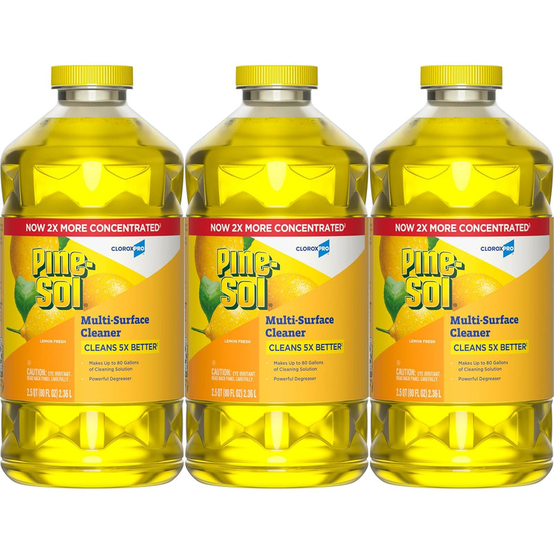 Pine-Sol Multi-Surface Cleaner, CloroxPro, 2x Concentrated Formula, Lemon Fresh, 80 Fl Oz