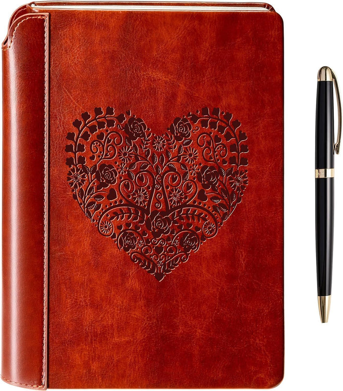 SETTINI® Tree of Life Journal Gift Set - Hardcover Vegan Leather, Unique Pen Holder, Lined, 192 Pages, 6 x 8.5 inches - Includes Pen for Writing and Travel - Christmas Gifts
