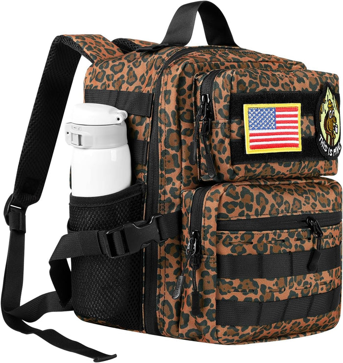 9L Mini Tactical Backpack Small Military Gym Bag for Men Women Molle Daypack Camping Backpack with Patch(Black)