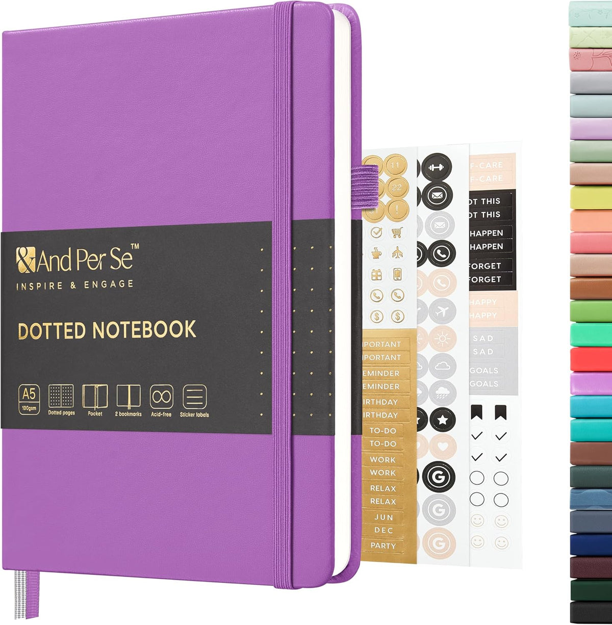 &And Per Se Lined Journal Notebook, 160 Pages, A5 5.7 x 8 inches College Ruled Thick Paper Notebook Journals for Writing, Hardcover Notebooks for Women Men Office School (1 Pack, Green)