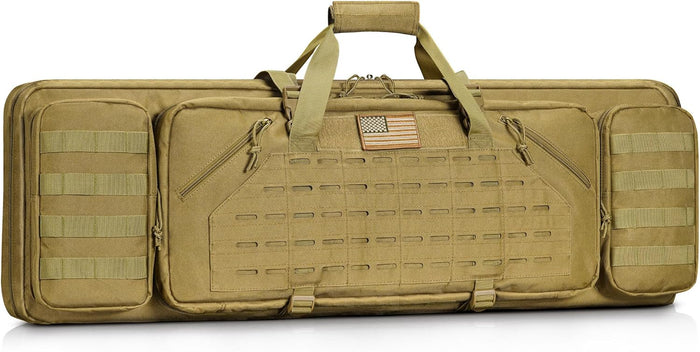 CVLIFE 36" 42" 46" Soft Rifle Case Tactical Double Long Gun Bag,with Lockable Zipper and Backpack Strap,Rifle Backpack Rifle Bag Gun Case for Outdoor Hunting Shooting Range