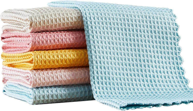 JOYMOOP Microfiber Cleaning Cloths – 18 Pack, 10" x 10", Pink – Reusable, Lint-Free, Super Absorbent Towels for Kitchen, Car, and Household Cleaning