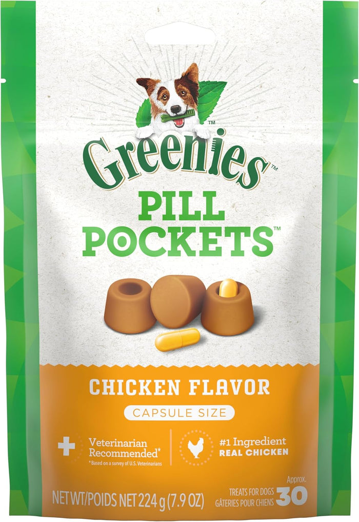 Greenies Pill Pockets for Dogs Large Size, Soft Dog Treats, Cheese Flavor, 7.9 oz. Pouch (30 Treats)