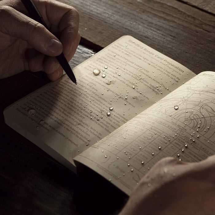 Rite in the Rain Weatherproof Leader Book, 4.625” x 7”, Tactical Tan Soft Cover, Universal Pattern with Army Reference Material (No. 980T)
