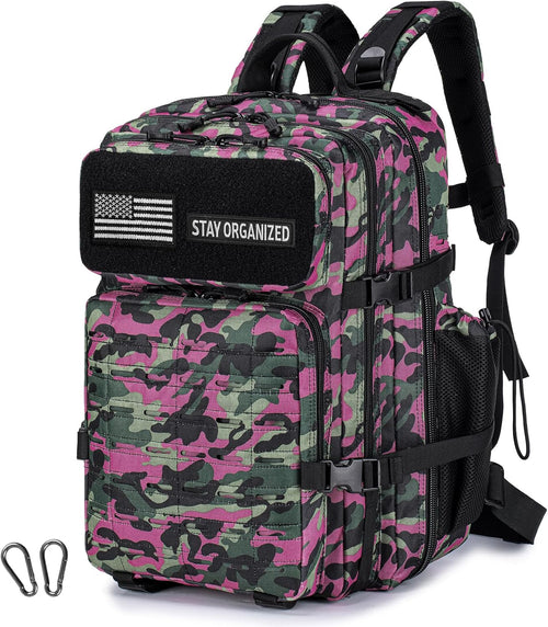 50L Military Tactical Backpack for Men,Water Resistant Day Backpack Molle Army 3 Days Assault Pack Bug Out Bag,Heavy Duty Hiking Treeking Gym Rucksack Black