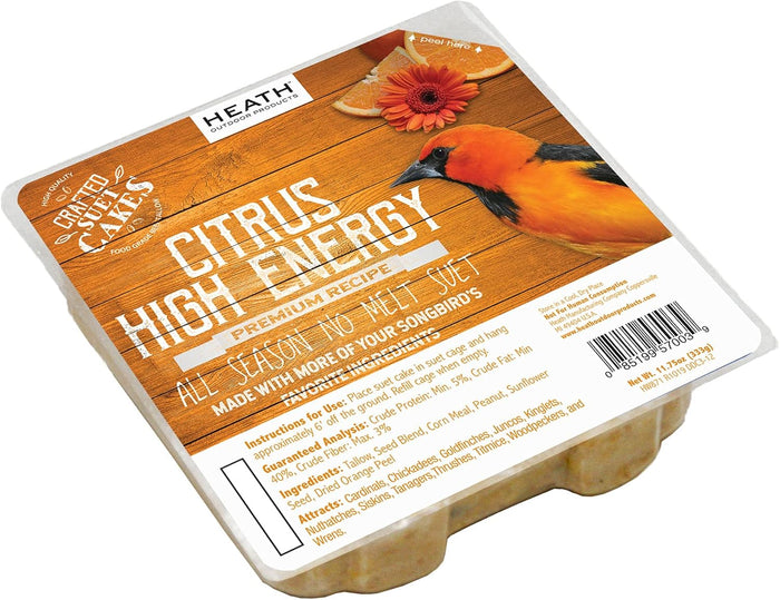 Heath Outdoor Products DDC7-12, Premium Crafted Suet Cakes, Pumpkin Treat, 11.75 Oz., 12 Pack, Natural