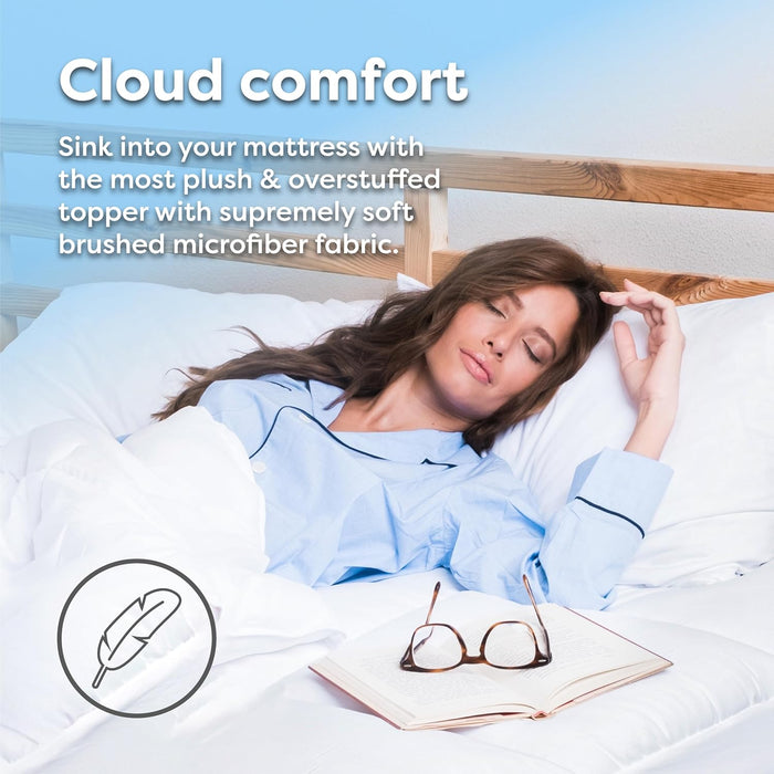 HOSPITOLOGY PRODUCTS Hypoallergenic Mattress Cover- Overstuffed - Deep Pocket - Goose Down Alternative Pillow Top Mattress Topper Twin - 39" W x 75" L