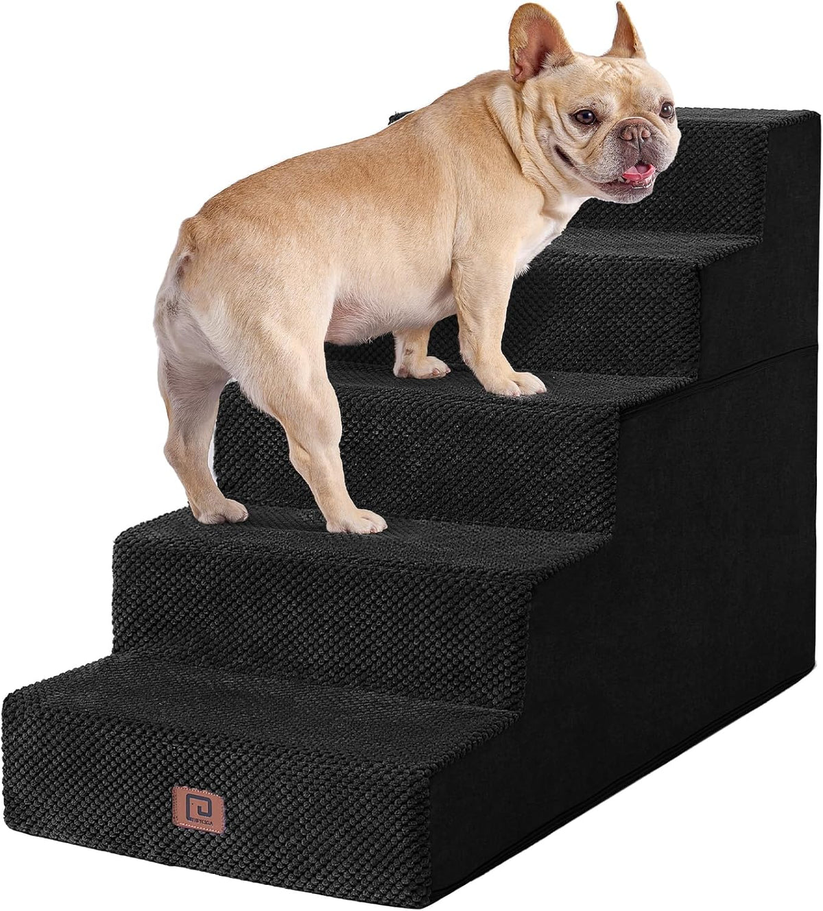 EHEYCIGA Dog Stairs for Bed 18" H, 4-Step Dog Steps for High Bed, Pet Steps for Small Dogs and Cats, Non-Slip Balanced Pet Ramp Indoor, Grey