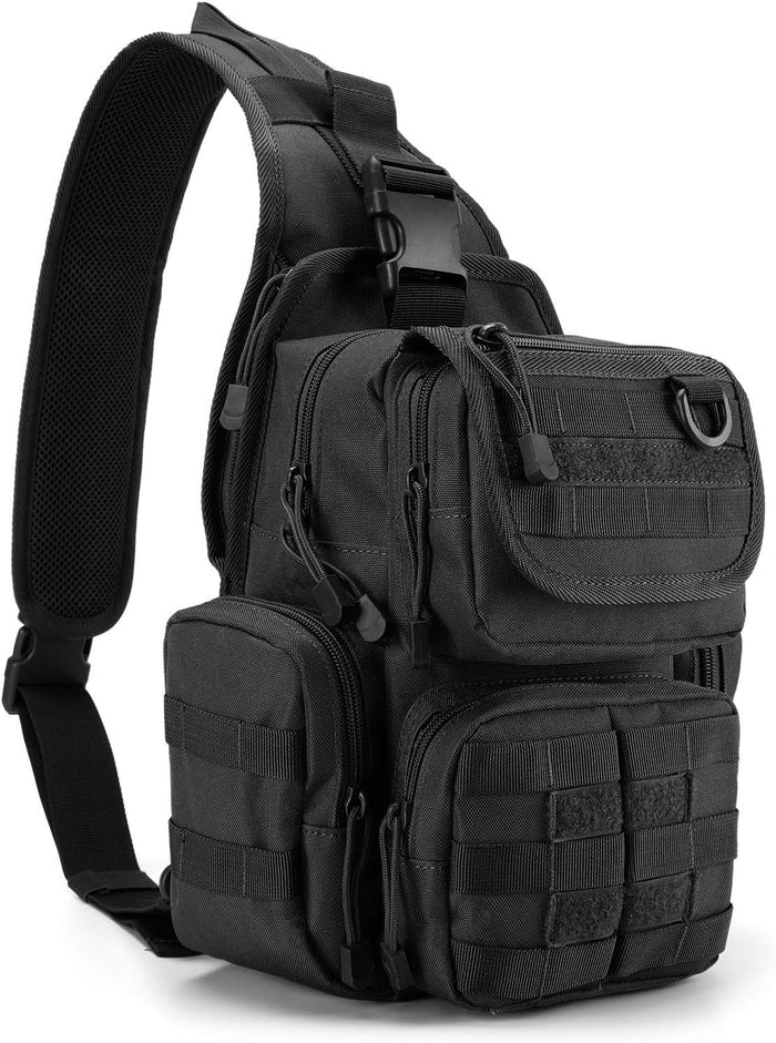 G4Free Tactical EDC Sling Bag Pack with Adjustable Holster Sling Shoulder Assault Range Backpack(Tan)