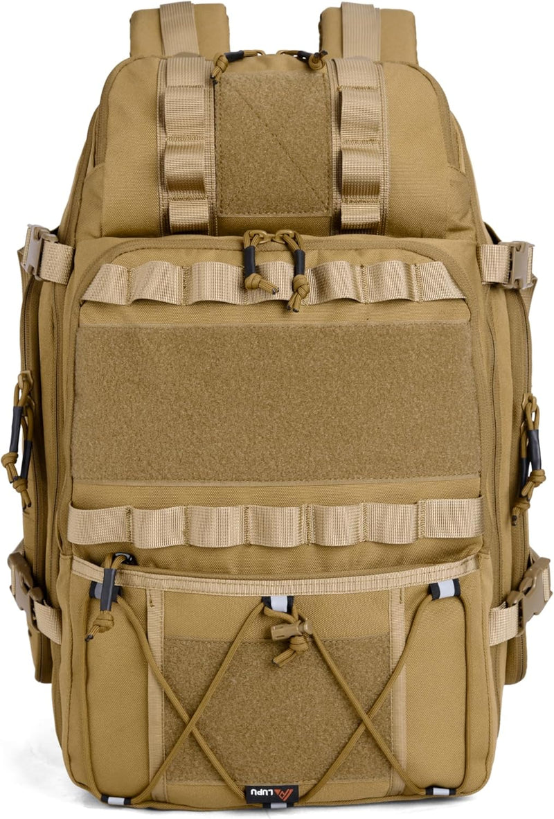 Tactical Backpack 45L Military Molle Pack, 900D Waterproof Assault Rucksack, Large Capacity Outdoor Hiking Camping Trekking Bag for Travel, Hunting, Survival, and Adventure