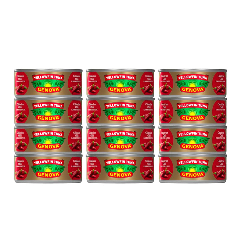 Genova Premium Solid Light Tuna in Olive Oil, 5 Ounce Cans, 12-Pack – Nutrient Rich, High Protein Canned Tuna Fish - Delicious, Easy, Nutritious Ready to Eat Meals