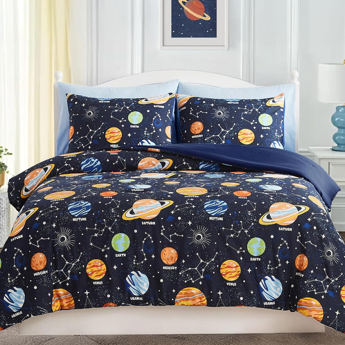 Twin Comforter Set for Boys-5 Pieces Sports Ball Games Glow in The Dark Twin Bedding Sets for Kids, Ultra Soft Bed in A Bag with Sheets