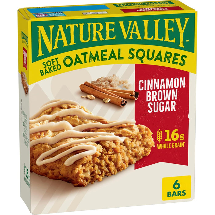 Nature Valley Soft Baked Oatmeal Squares, Cinnamon Brown Sugar, 12 Bars, 14.88 oz