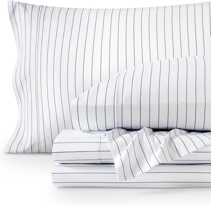 Bare Home Queen Sheet Set - Luxury 1800 Ultra-Soft Microfiber Double Brushed - Deep Pockets - Easy Fit - 4 Piece Set - Bedding Sheets & Pillowcases (Queen, Gingham Blue)