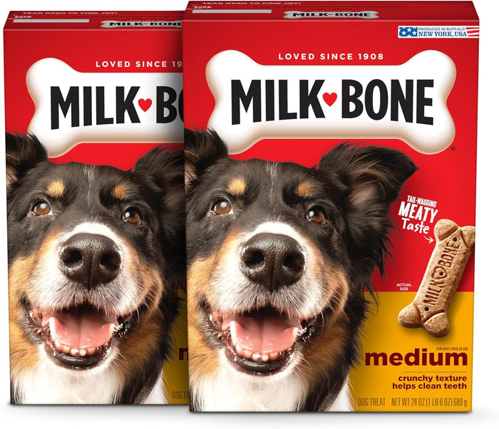 Milk-Bone Original Dog Treats Biscuits for Medium Dogs, 24 Ounces (Packaging May Vary)