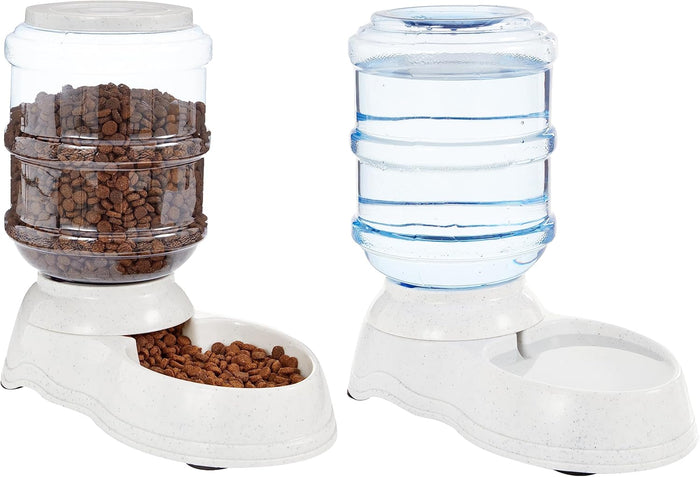 Amazon Basics Gravity Pet Water Dispenser for Cat, Dog, 1 gallon Capacity, Small, Gray