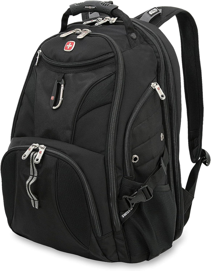 SwissGear 1900 Scansmart TSA 17 Laptop Backpack, Black/Black, 19-Inch