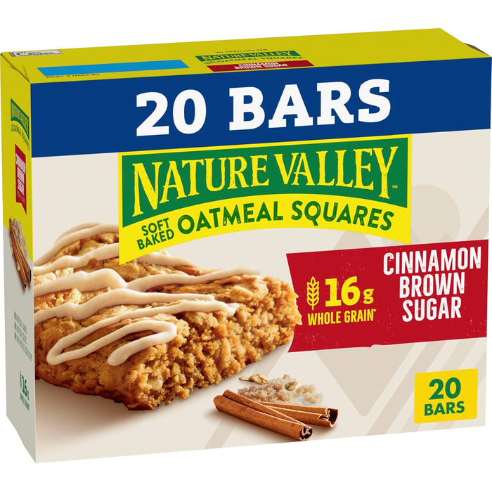 Nature Valley Soft Baked Oatmeal Squares, Cinnamon Brown Sugar, 12 Bars, 14.88 oz