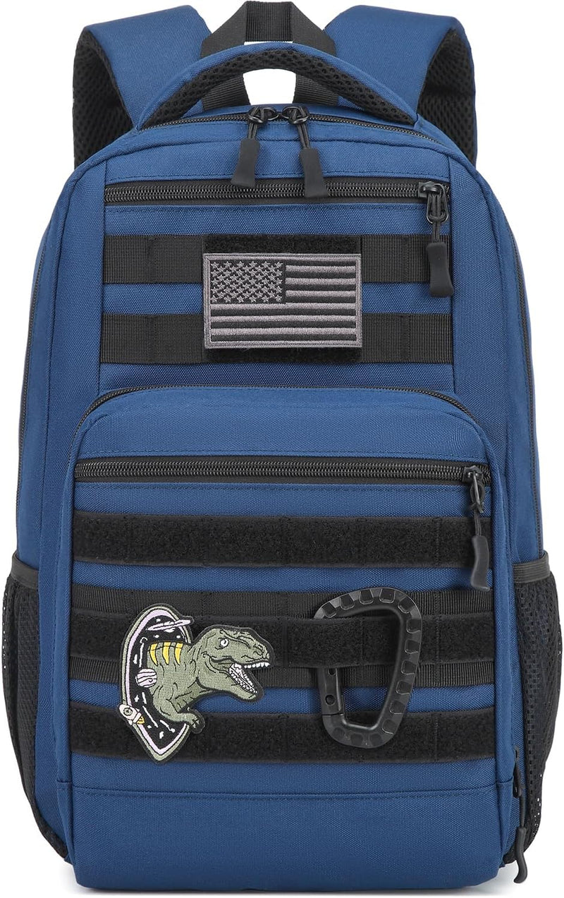 Kids Tactical Backpack Army Molle Bookbag Military Boys Backpack for School, Outdoor, Camping, Black Camo