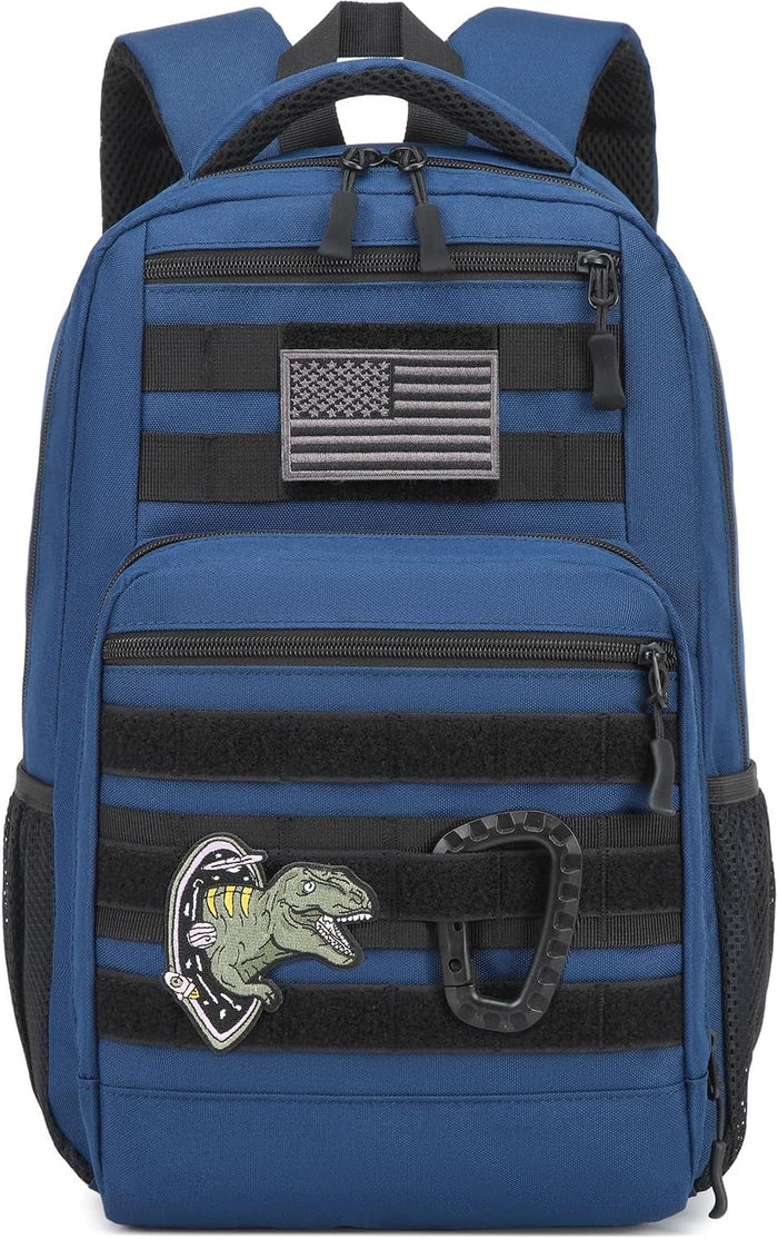 Kids Tactical Backpack Army Molle Bookbag Military Boys Backpack for School, Outdoor, Camping, Black Camo