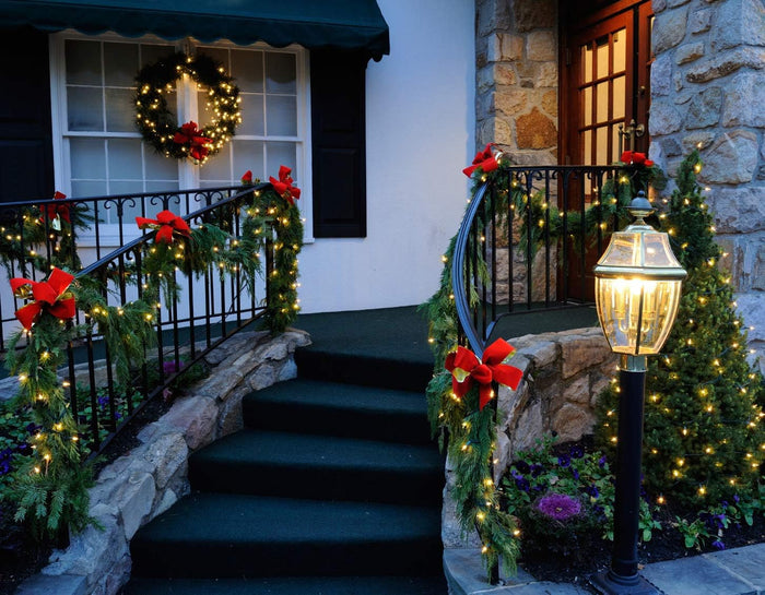 DearHouse 40Feet Christmas Garland, 2 Strands Artificial Pine Garland Soft Greenery Garland for Holiday Wedding Party,Stairs,Fireplaces Decoration, Outdoor/Indoor Use