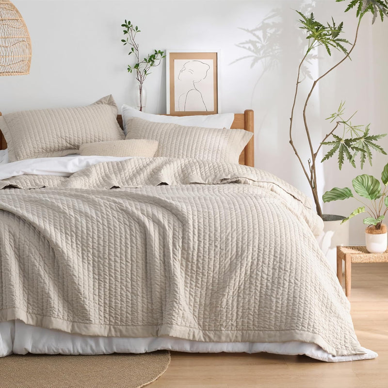 Bedsure Quilts Queen Size - Queen Quilt Bedding Set Bedspread Coverlet Comforter, Lightweight Corduroy Pattern Bedspread, 3-Piece Set with 90"x96" Coverlet & 2 Pillow Shams, All-Season Soft Microfiber