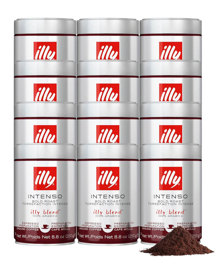 Illy Coffee, Ground Drip Forte, Extra Dark Roast, 100% Arabica Bean Bold Signature Italian Blend, No Preservatives, 8.8 Ounce (Pack Of 1)
