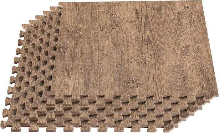 Forest Floor Farmhouse 3/8 Inch Thick Foam Tiles Wood Grain Foam Floor Mats
