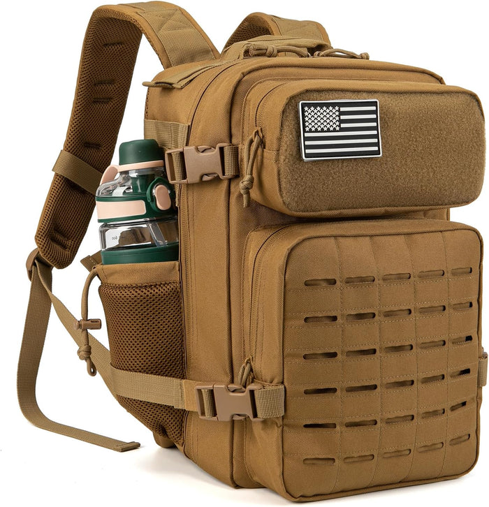 QT&QY 25L/45L Military Tactical Backpack For Men Molle Daypack 3 Day Bug Out Bag Hiking Rucksack With Bottle Holder