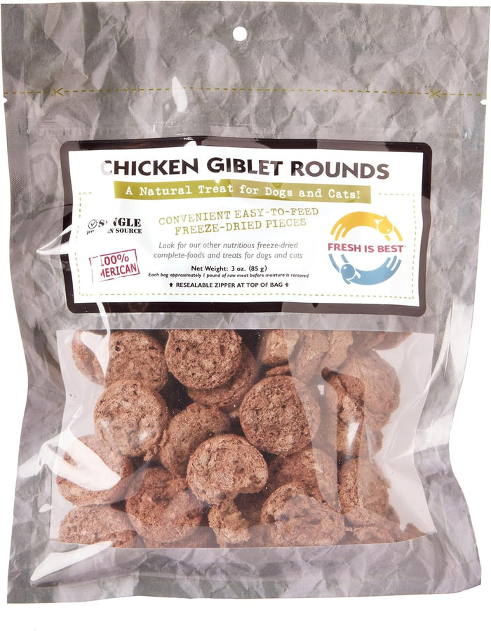 Fresh Is Best Freeze Dried Dog Treats - Raw Freeze Dried Chicken Hearts for Dogs & Cats - Dog Training Treats in Resealable Zipper Bag - High-Protein Single Ingredient - Made in The USA