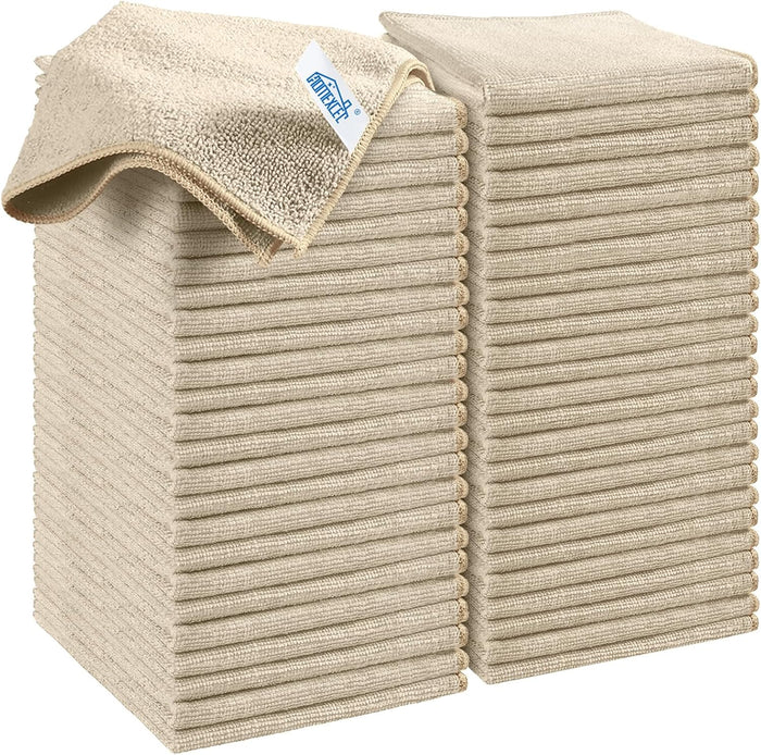 HOMEXCEL Microfiber Cleaning Cloth,12 Pack Cleaning Rags, Cleaning Towels with 4 Color Assorted, 11.5"X11.5"(Green/Blue/Yellow/Pink)