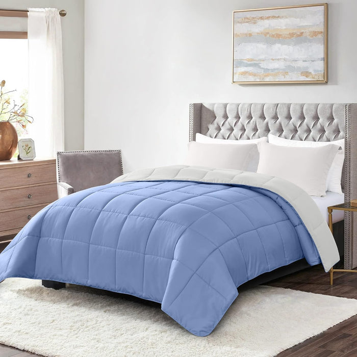 Homelike Moment Comforters Queen Size - Grey Duvet Insert Down Alternative Bed Queen Comforter, Lightweight Bedding Comforters Full Size Quilted Soft All Season Reversible Dark Gray/Light Grey