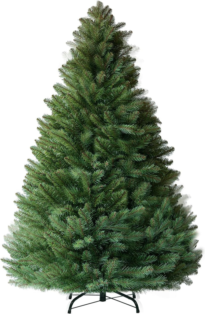 6ft Artificial Christmas Tree Premium Pine Xmas Tree with 1000 Branch Tip, 1 Minute Christmas Tree Unlit Realistic Holiday Party Decor for Home Office, Foldable Stand, Easy Assembly
