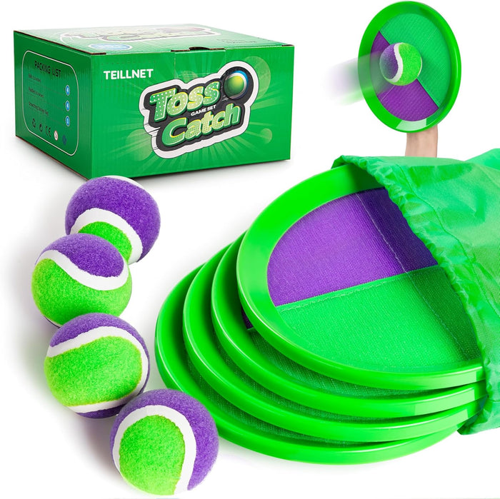 Toss and Catch Ball Set Upgraded - Family Games Kids Toys for Stocking Stuffers - Water-Resistant Great for Beach Pool Yard - Christmas Toys Gift for Boys Girls Teens 3 4 5 6 7 8 9 10 11 12+ Years