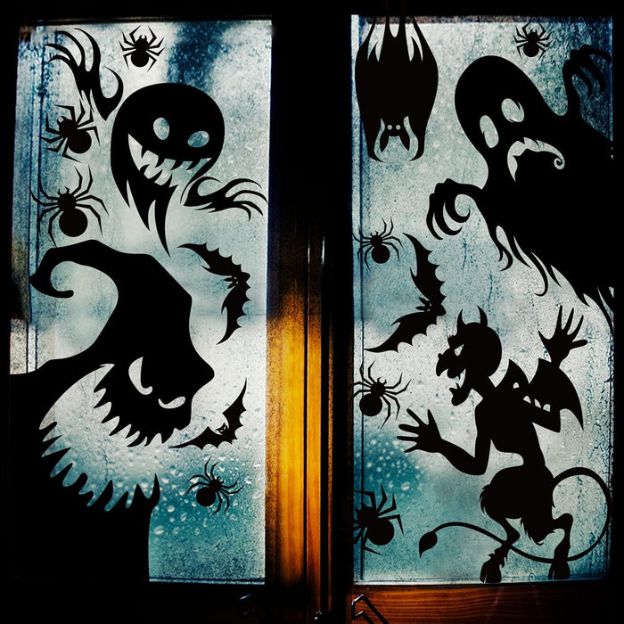 CCINEE 10PCS Giant Halloween Window Clings Novelty Cute Wiggly Monster Window Decal Stickers for Halloween Decoration Supply