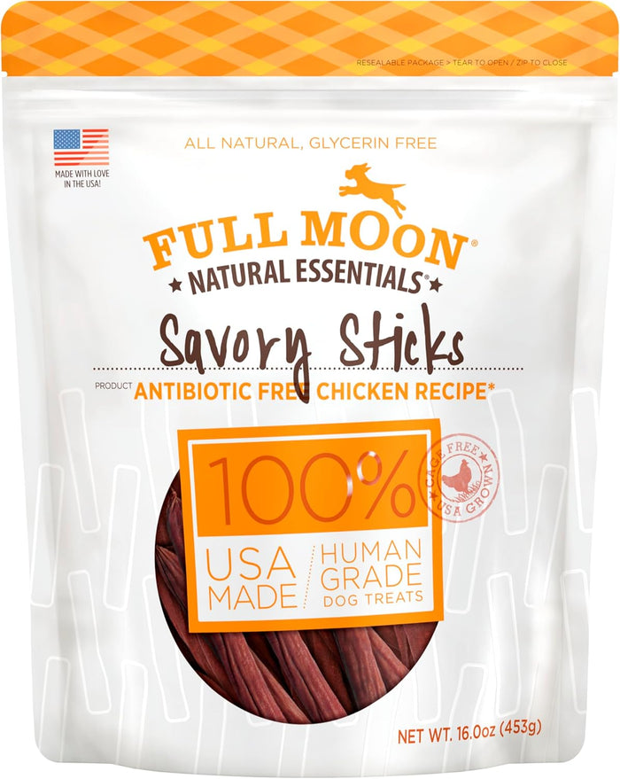 Full Moon All Natural Human Grade Dog Treats, Essential Duck Savory Sticks 22.0 oz