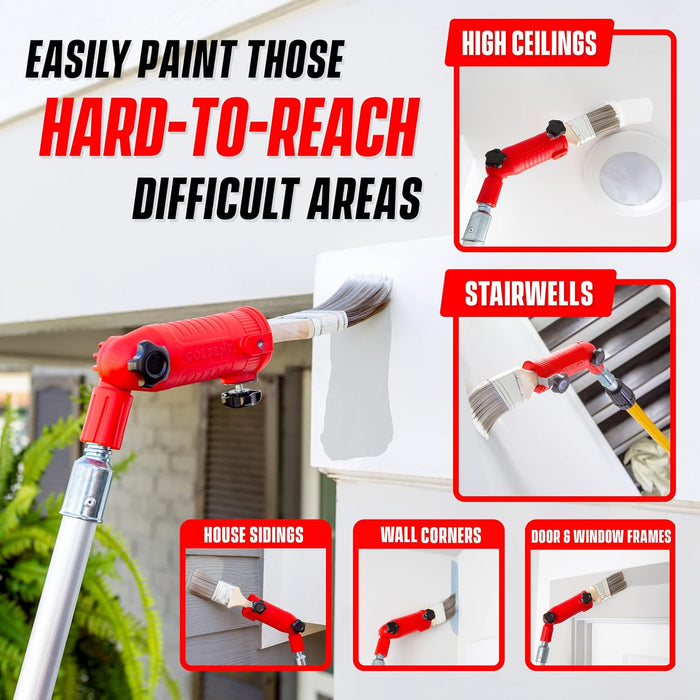 Multi-Angle Paint Brush Extender - High Ceiling Paint Edger Tool, Extension Pole Attachments