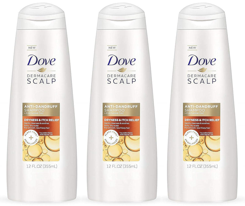 Dove Damage Therapy Derma Shampoo Dryness + Itch for Flaky Scalp with Pyrithione Zinc and Coconut Oil 12 Fl Oz