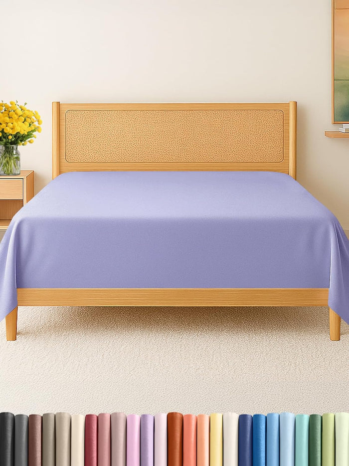 King Size Flat Sheet - Hotel Quality Top Flat Bed Sheet Only - Ultra-Soft, Comfy, Breathable & Cooling - Fade & Wrinkle Free - Easy-Care, Stain & Shrink Resistant Bedding - Easy-Fit & Oeko-Tex - Brown