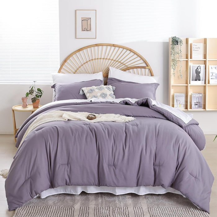 weigelia Queen Comforter Set 7 Pieces Oatmeal Comforters Queen Size Soft Fluffy Bedding Comforter Set with Fitted Sheets, Flat Sheets, Pillow Shams, and Pillowcases