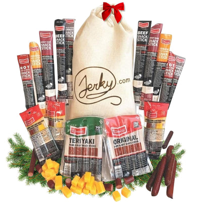 Jerky.com 26pc Meat Sticks Variety Pack | Healthy Snack for Adults | Low Sugar & High Protein | Gluten Free & Keto Meat Sticks | Pork, Turkey, Ham Beef Sticks & Cheese Sticks | Jerky Gifts for Men