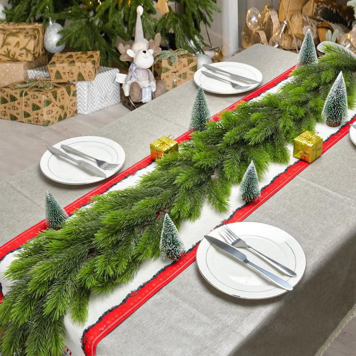 9 FT Christmas Garland with Lights,Battery Operated Lighted Garland with Pine Cones Red Berries Lush Branches,50 LED Lights 8 Modes,Christmas Decor Mantle Fireplace Indoor Outdoor Home
