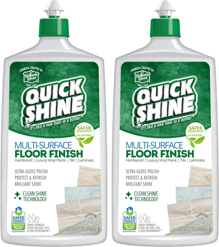 Quick Shine Multi Surface Floor Finish 64oz | Cleaner & Polish to use on Hardwood, Laminate, Luxury Vinyl Plank LVT, Tile & Stone | Safer Choice w/Clean Shine Technology | Shine-Protect-Refresh