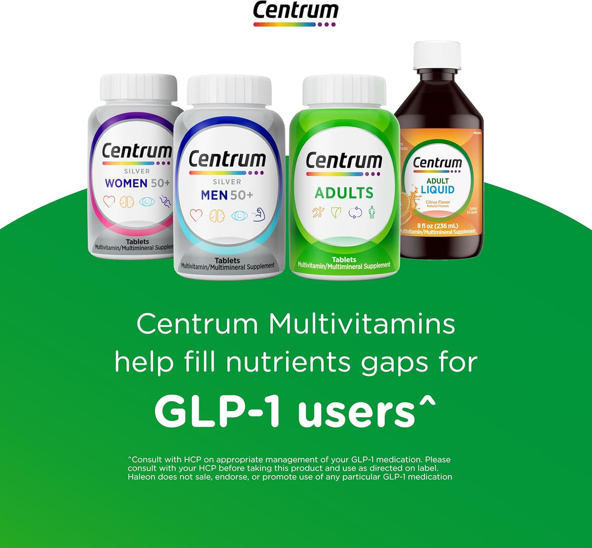 Centrum Silver Women's Multivitamin for Women 50 Plus, Multivitamin/Multimineral Supplement with Vitamin D3, B Vitamins, Non-GMO Ingredients, Supports Memory and Cognition in Older Adults - 200 Ct