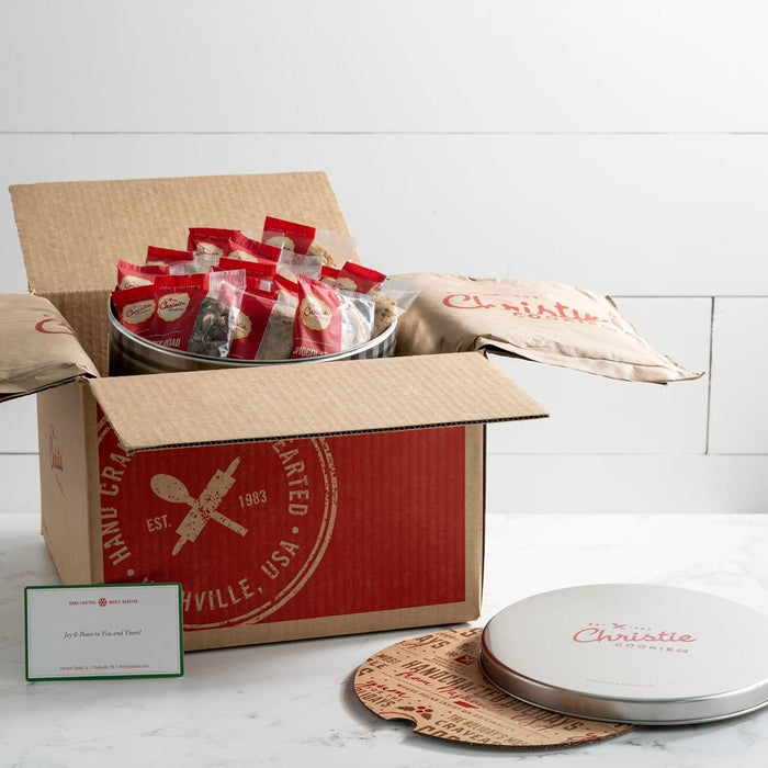 Christie Cookies, Gourmet Snickerdoodle Cookies, 18 Fresh-Baked Cookies in Silver Tin, Holiday & Corporate Tin, Birthday Idea for Men & Women