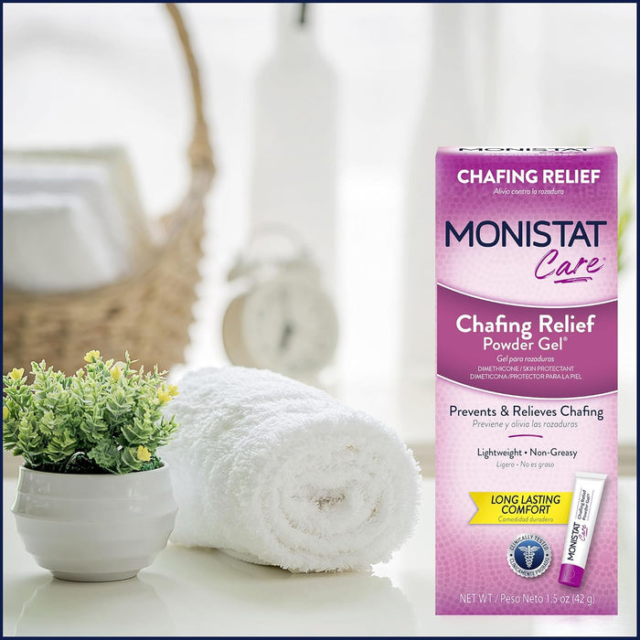 Monistat Chafing Relief Powder Gel, Anti-Chafe Protection, Fragrance Free Chafing Gel, 1.5 Oz, 1 Pack